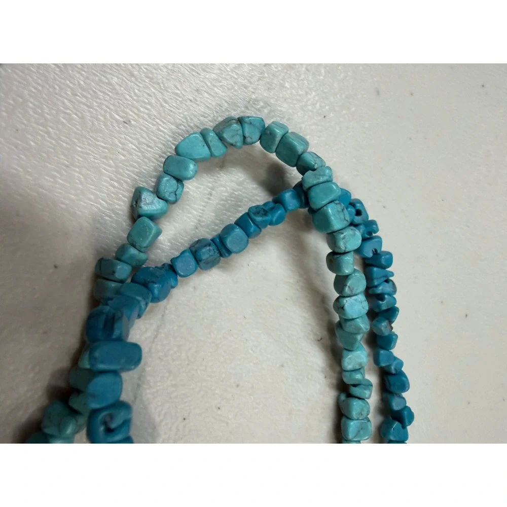 Natural Turquoise Nugget Bead Strand Blue Teal Tumbled Stone 32 Inch
